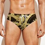 Steampunk Cogwheels Print Men's Swim Briefs