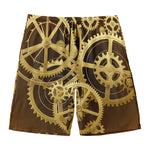 Steampunk Cogwheels Print Men's Swim Trunks