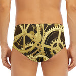 Steampunk Cogwheels Print Men's Triangle Swim Briefs