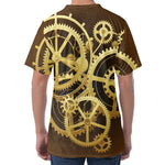 Steampunk Cogwheels Print Men's Velvet T-Shirt