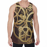 Steampunk Cogwheels Print Men's Velvet Tank Top