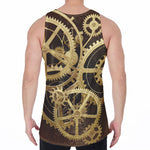 Steampunk Cogwheels Print Men's Velvet Tank Top