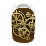 Steampunk Cogwheels Print Mesh Laundry Hamper