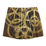 Steampunk Cogwheels Print Mesh Shorts