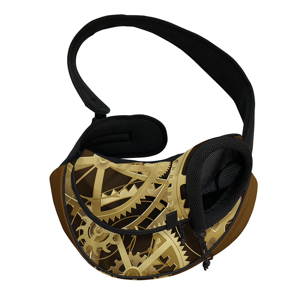 Steampunk Cogwheels Print Pet Sling Carrier