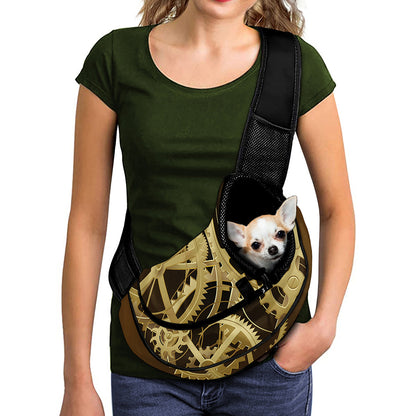 Steampunk Cogwheels Print Pet Sling Carrier