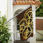 Steampunk Cogwheels Print Polyester Flag