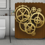 Steampunk Cogwheels Print Polyester Shower Curtain
