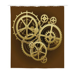 Steampunk Cogwheels Print Polyester Shower Curtain