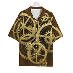 Steampunk Cogwheels Print Rayon Hawaiian Shirt