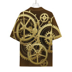 Steampunk Cogwheels Print Rayon Hawaiian Shirt