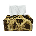 Steampunk Cogwheels Print Rectangle Tissue Box Cover