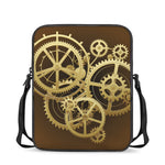 Steampunk Cogwheels Print Rectangular Crossbody Bag