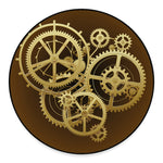 Steampunk Cogwheels Print Round Floor Mat