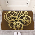 Steampunk Cogwheels Print Rubber Doormat