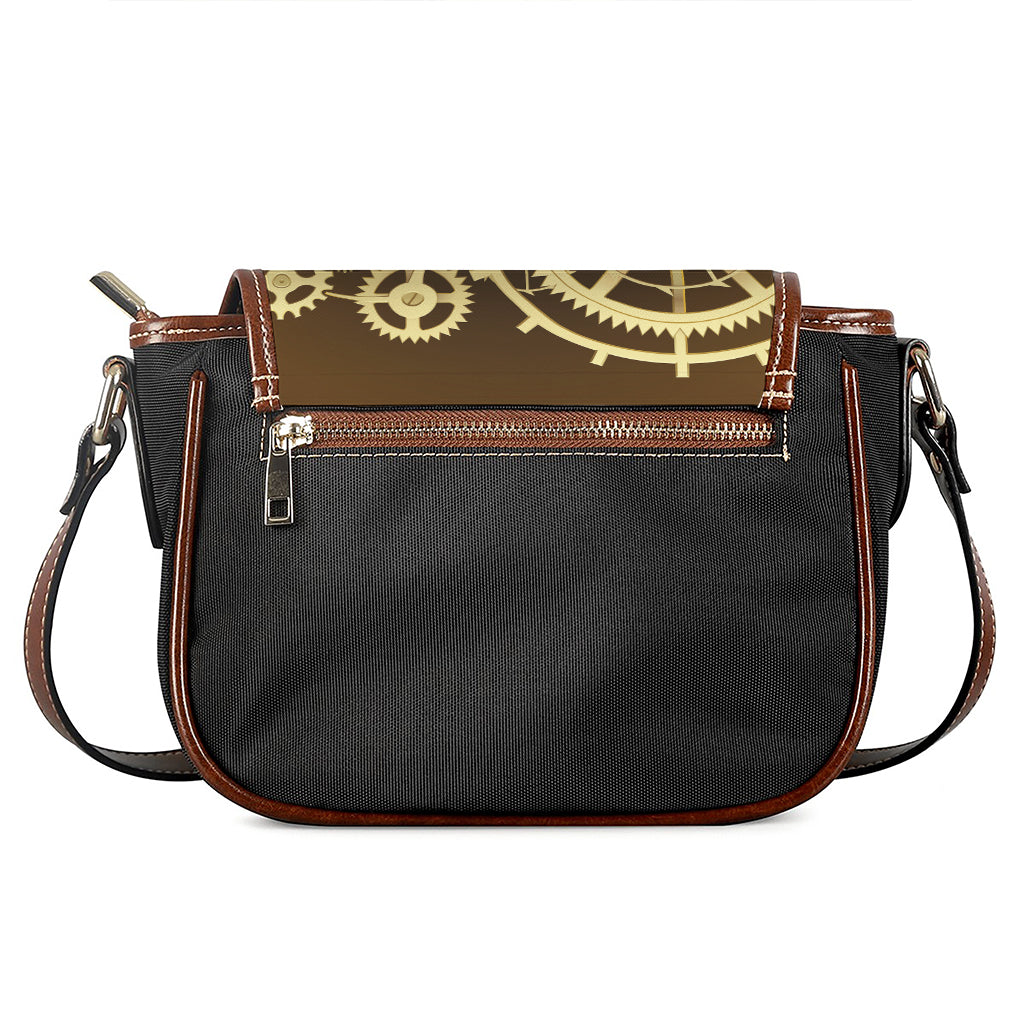 Steampunk Cogwheels Print Saddle Bag