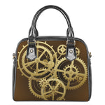 Steampunk Cogwheels Print Shoulder Handbag