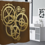 Steampunk Cogwheels Print Shower Curtain