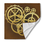 Steampunk Cogwheels Print Silk Bandana