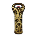 Steampunk Cogwheels Print Single Neoprene Wine Tote