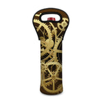Steampunk Cogwheels Print Single Neoprene Wine Tote