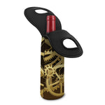 Steampunk Cogwheels Print Single Neoprene Wine Tote