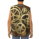 Steampunk Cogwheels Print Sleeveless Baseball Jersey