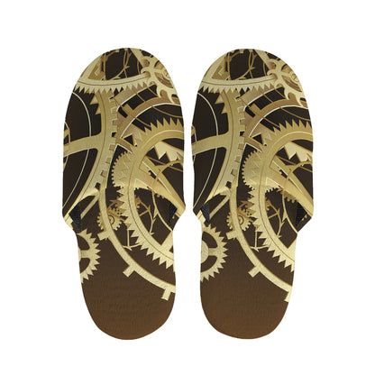 Steampunk Cogwheels Print Slippers