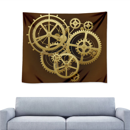 Steampunk Cogwheels Print Tapestry