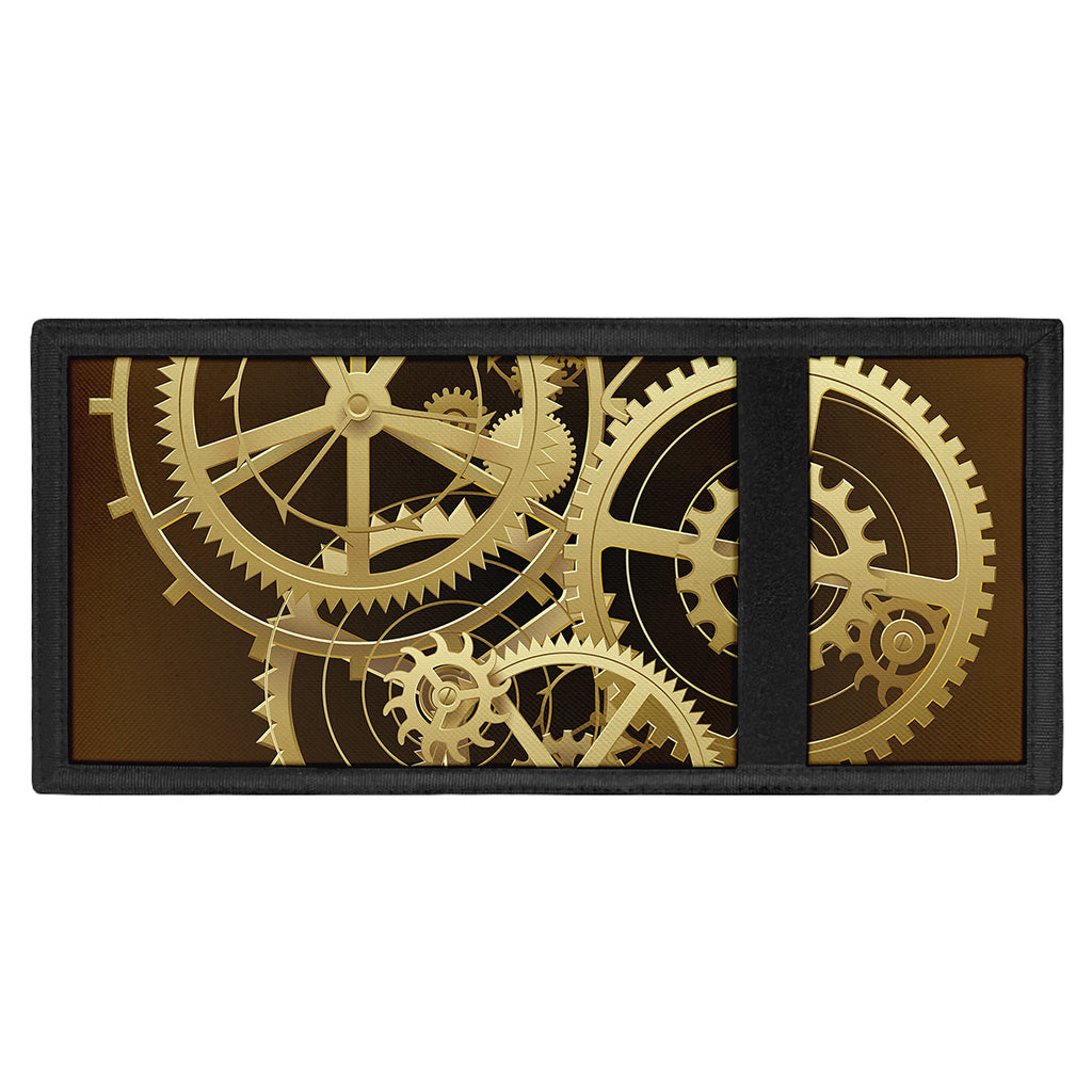 Steampunk Cogwheels Print Trifold Wallet