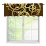 Steampunk Cogwheels Print Window Valance