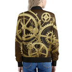 Steampunk Cogwheels Print Women's Bomber Jacket