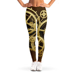 Steampunk Cogwheels Print Women's Leggings