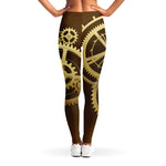 Steampunk Cogwheels Print Women's Leggings