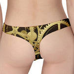 Steampunk Cogwheels Print Women's Thong