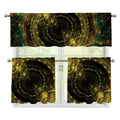 Steampunk Fractal Print 3 Piece Kitchen Curtains
