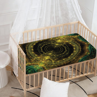 Steampunk Fractal Print Baby Crib Sheet