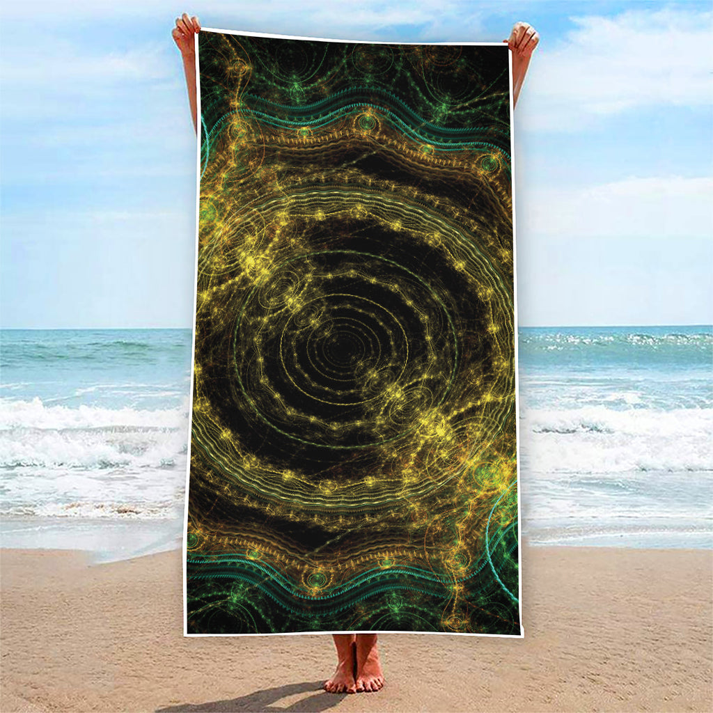 Steampunk Fractal Print Beach Towel