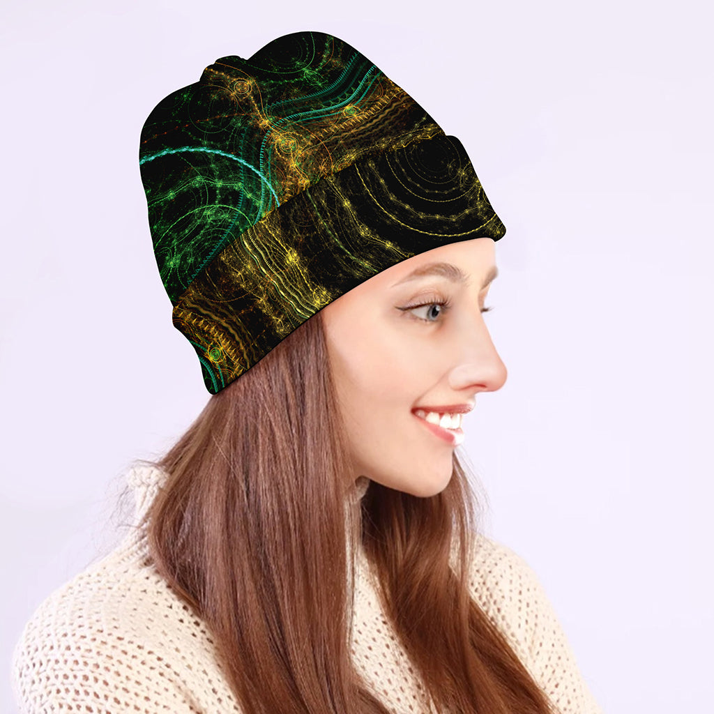 Steampunk Fractal Print Beanie