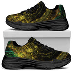 Steampunk Fractal Print Black Chunky Shoes