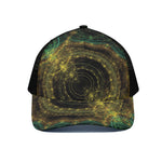 Steampunk Fractal Print Black Mesh Trucker Cap