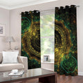 Steampunk Fractal Print Dimout Grommet Curtains