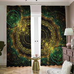 Steampunk Fractal Print Blackout Pencil Pleat Curtains