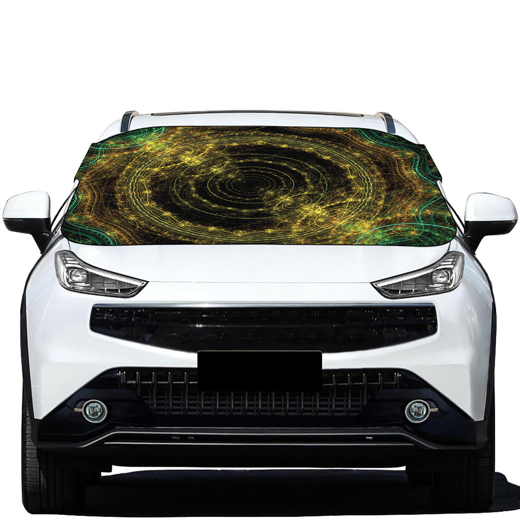 Steampunk Fractal Print Car Windshield Snow Cover