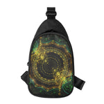 Steampunk Fractal Print Chest Bag