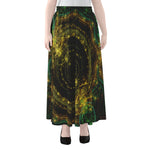 Steampunk Fractal Print Chiffon Maxi Skirt