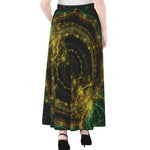 Steampunk Fractal Print Chiffon Maxi Skirt