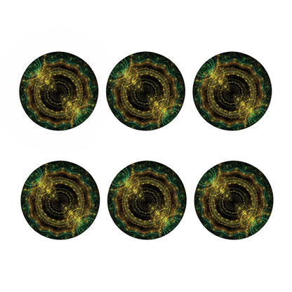 Steampunk Fractal Print Coaster Set