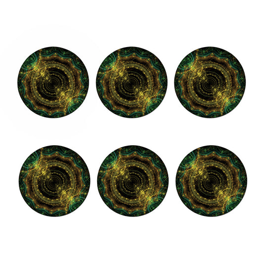 Steampunk Fractal Print Coaster Set