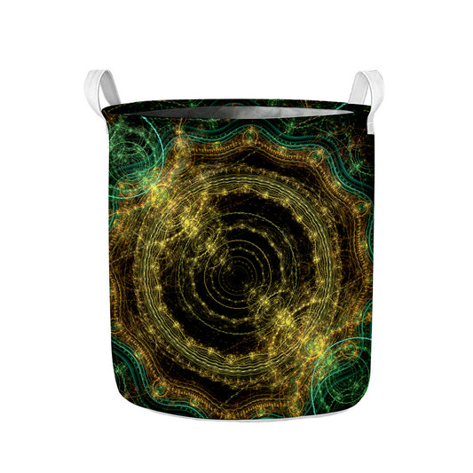 Steampunk Fractal Print Collapsible Laundry Basket